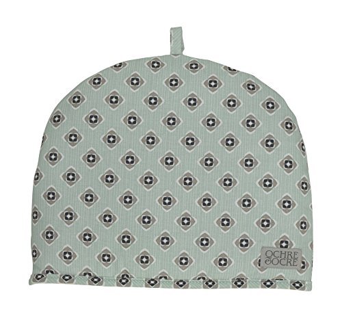 Ochre and Ocre Organic Cotton Tea Cosy Garden Green Grey