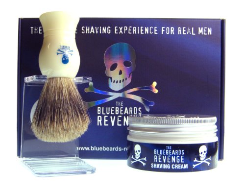 The Bluebeards Revenge Badger Shaving Brush Cream & Drip Stand Set