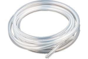 TOP-VIGOR Tube en silicone transparent de 8 mm x 10 mm de diamètre extérieur de 5 m de long, tuyau d'air en caoutchouc de silicone de qualité alimentaire pour transfert de pompe transparent