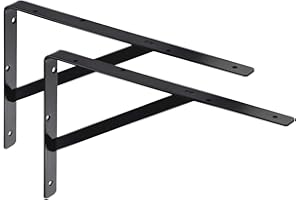 ALPENSTAHL Schwerlastwinkel [ATHENA] 2 Stück Regalwinkel I Tiefe 400 mm I Schwerlastkonsole Schwarz I Wandhalterung Regal Tragkraft 300 kg I Winkel Metall massiv | Metallwinkel 90 grad