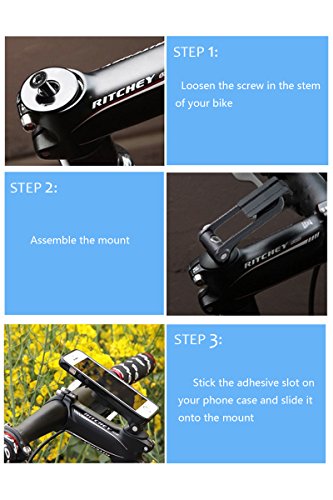 INNORIÂ® Supporto Telefono Bici Universale Supporto Manubrio Bicicletta Adatto Smartphone per Moto/Bici di Alta QualitÃ  Plastica Mount Accessori di Bicicletta Adesivi, per iPhone Samsung ecc. (Nero)