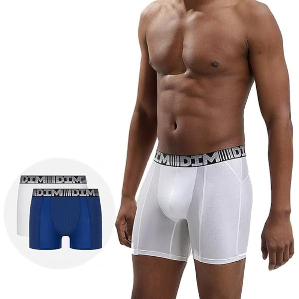 Boxershorts Herren, DIM 3D Flex, Gr. S, 2 Stück Grün/Grau | Kaufen auf