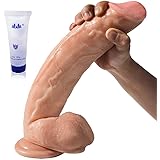 Realistischer XL Silikon Dildo in als Penis mit Hoden für Frauen Orgasmus, 27cm, Sexspielzeug Dong für pures Vergnügen mit st