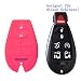 Produktbild RotSale® 1x Rosa Schlüsselhülle Jeep Dodge Chrysler Keyless Entry 3 - 7 Tasten Autoschlüssel Etui Silikon Schutzhülle Tasche Gehäuse Fernbedingung Funkschlüssel