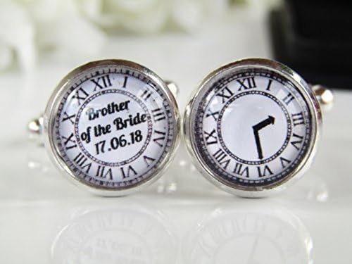 Brother Of The Bride Cuff Links Personalised Date And Time Wedding Role Custom Gift Cufflinks