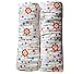 Muslin Swaddle 2 pack-Zyzo+Ari 47 inch x 47 inch 100% Organic Cotton Swaddle-Soft Organic Muslin Blankets-Baby Shower gift-2 lovely designs- Lifetime Guarantee