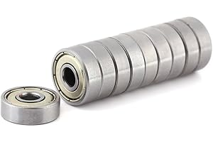 Łożyska kulkowe, Fydun 10 szt. metalowe ekranowane trwałe wielofunkcyjne łożyska kulkowe ze stali węglowej 626ZZ (6 x 19 x 6 mm)