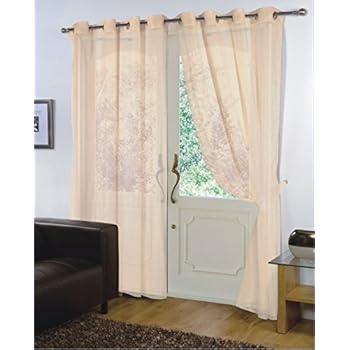 Hebden Green Striped Cotton Eyelet Curtains | Forest Green Curtains | Yard