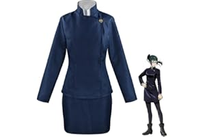 Tumnea Jujutsu Kaisen Zenin Maki Cosplay Costume, Anime Character Cosplay Tops + Skirt + Fanny Pack Sets, Zenin Maki Coat Tops + Skirt Outfits Cosplay Costume for Halloween