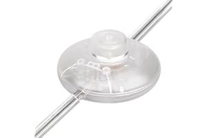 Helunsi 1Pcs Floor Lamp Foot Switch, Clear Foot Pedal Switch, Round Floor Lamps Foot Inline Switch, Step ON OFF Spring Push Button, for Foot Pedal Control Replacement Floor Lamp Extension Cord Parts