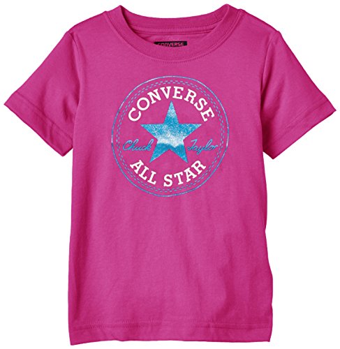 Converse Baby-Girls Chuck Patch Short Sleeve T-Shirt, Pink Sapphire, 12-13 Years (Manufacturer Sizes: Large)