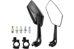 ETOPARS 1 Paire 10mm 8mm Rétroviseurs de Moto Universels Rétroviseur de Guidon d'extrémité Moto Rétroviseurs Latéraux 360 Degrés Rotation Réglable Scooter avec 7/8" Montage