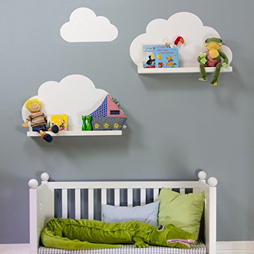 Wandtattoo Wolken passend für deine IKEA Ribba / Mosslanda / Mosslanda Bilderleisten (Farbe Weiß) – Babyzimmer Kinderregale - 4
