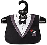 Monril Bavoir Bébé avec Motif Amusant Smoking Noir 1-3 Ans Style Imprimé et Fermeture