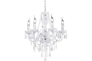 RL LIVE YOUR LIGHT Reality R1107-01 Leuchten - Lámpara con 5 luces, bombillas excluidas, E14, 40 W, 230 V, A++, E, IP20, alto de 150, diámetro de 52 cm, acrílico, blanco