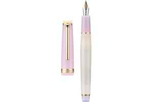 erofa Jinhao 82 Pluma estilográfica, punta extrafina con borde dorado, barril transparente rosa y blanco con convertidor,G6J5TDHRSG15GH