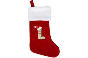 SULOLI Personalisierte Weihnachtsstrümpfe mit Buchstaben,43 cm Bestickter Nikolausstrumpf,Christmas Stockings Weihnachtssocken Zum Aufhängen für Weihnachtsbaum und Süßigkeiten (L)