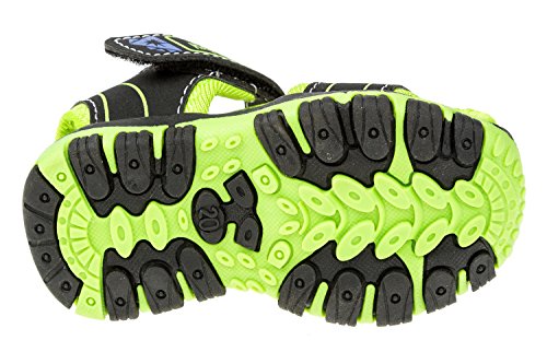 GIBRA® Trekking Sandalen für Babys und Kleinkinder, schwarz/neongrün, Gr. 20-25 - 2