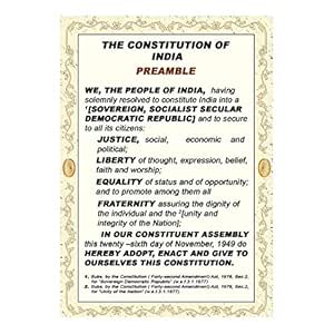 Poster N Frames The Constitution of India Preamble in English UV ...