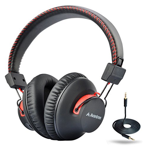 Avantree 40 Horas aptX Hi-Fi Auriculares Diadema Bluetooth Inalambricos para TV con micrófono, Over Ear Extra Cómodos y Ligeros, NFC, Inalámbrico/con Cable Modo Dual - Audition [2 años de garantía]