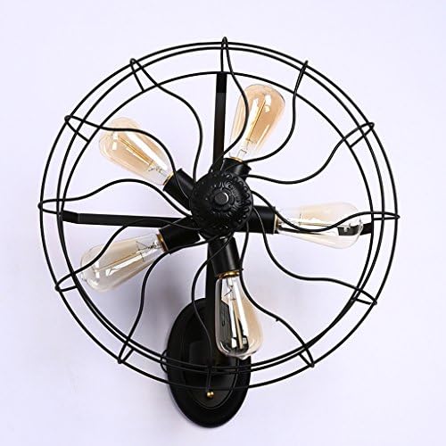 YONG SHOP Retro Bar Aisle Wall Lamp Rural Creative Personality Iron Industry Balcony Bedroom Electric Fan Wall Lights