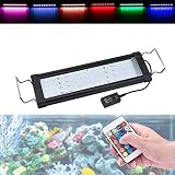 🐟【SUPER BRILLANTE】Lámpara de acuario de Luxvista tiene 48 granos de 5050 RGB SMD LED chips. Luz de acuario LED de espectro completo, super brillantes, eficiente y LEDs de larga duración, brindan más luz natural a sus peces y plantas. Alta penetración, puede ver la vida de los peces claramente.