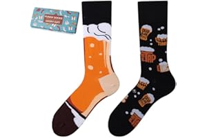 NxnChc Unisex – skarpety dla kobiet, mężczyzn i dzieci, z bawełny, wiele zabawnych wzorów, różne wzory po lewej i prawej stronie