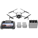 DJI Mini 4 Pro Fly More Combo mit DJI RC 2 Fernsteuerung (Bildschirmfernsteuerung), faltbare Mini-Drohne mit 4K-Kamera, unter