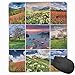 Produktbild Mouse Mat Stitched Edges, Collage With Nine Different Square Framed Freshening Summer Landscapes Rural Nature,Gaming Mouse Pad Non-Slip Rubber Base