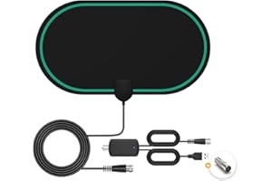 KNUKONCEPTZ TV Aerial Indoor - Amplified Indoor TV Aerial with 120+ Long Range Reception, Amplifier Signal TV Indoor Aerial for Freeview TV Support 1080P HDTV & 13 ft Coax Cable