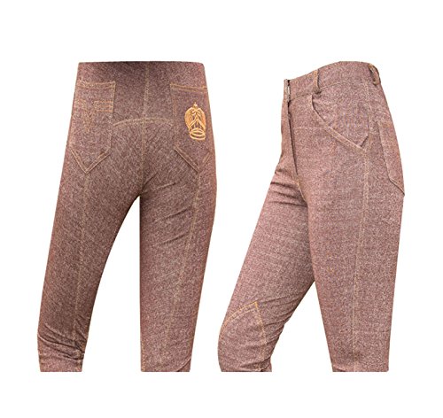 Childrens-Kids-Girls-Equestrian-Horse-Riding-Competition-Jumping-Crown-Stretch-Denim-Look-Jodhpurs