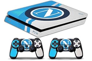 GAMESMONKEY Skin Compatibile per Ps4 SLIM - NAPOLI SCUDETTO LOGO ULTRAS CALCIO - limited edition DECAL COVER ADESIVA Slim BUNDLE