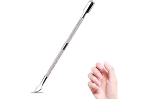 SUNJIOR Repousse-Cuticules,Coupe cuticules professionnel,Pousse de Manucure Outil de Grattoir Dissolvant de Vernis à Double Tête en Acier Inoxydable pour Nettoyer Ongles et Ongles des Orteils