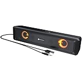 Portronics in Tune 3 6W Portable USB Wired Soundbar with Multicolor LED Light Speaker for PC, Desktop and Laptop, 3.5mm Audio