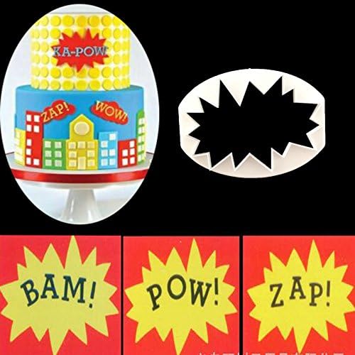 POW ZAP BAM Super Hero cutter sugarcraft biscuit pastry baking fondant cutter cake