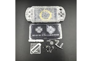 Perfect Part Sony PSP 2000, 2001, 2002, 2003, 2004 Series - Carcasa completa de repuesto con juego de botones (transparente)