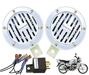 Generox Leher Sonic Horn With Relay and Fitting Wire for Hero Splendor - Set of 2