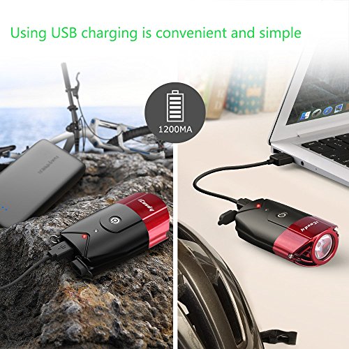Front Bike Rechargeable Radfahren Scheinwerfer Von iCoudy Super Bright 500 Lumen 3W R3 führte Fahrrad Licht wasserdicht Fahrrad Scheinwerfer für Radfahren (rot) - 6