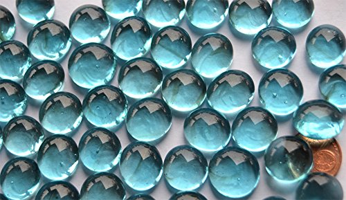 100g (ca. 45 St.) Glasnuggets a 13-15 mm transparent türkis