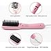 Hair Straightener Brush, YANX Anti-Static Ceramic Hair Straightening Brush 2-in-1 Electric Heating Anion Hair Brush with a Travel Bag (Pink)