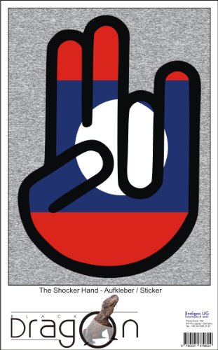 The Shocker Hand - Laptop Notebook Skin Sticker Cover Art Decal -
210x144 mm black Outline with Flag - Laos