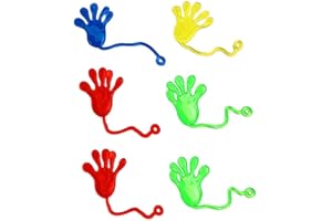 BEITO 6 Pezzi Mini Mani appiccicose Giocattolo Giocattolo di Palma da Dito Elastico per Bambini Colore Casuale di Compleanno