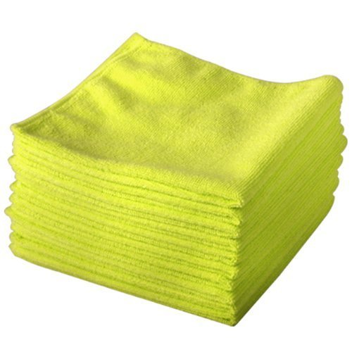 20 Pack of Yellow Microfibre Genuine Exel Brand Magic Cleaning Cloths. Chemical Free Cleaning. Anti Bacterial Microfiber Cloths for Amazing Smear Free Wiping.
