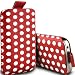 Produktbild ONX3 Nokia Asha 311 Red Polka Dot PU Leder Pull Tab Protective Pouch Case