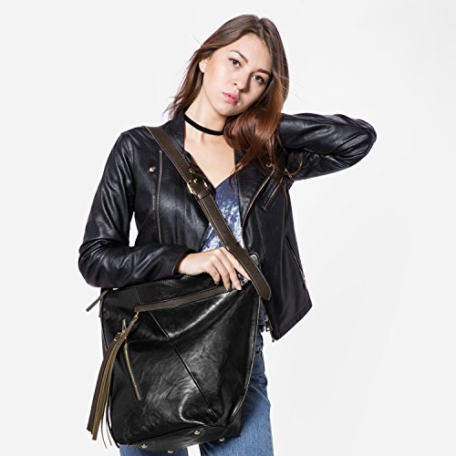 Eimer tasche f  r frauen handtasche crossbody tasche reisetasche multi pocket mit gro  er kapazit  t mit langen tassel