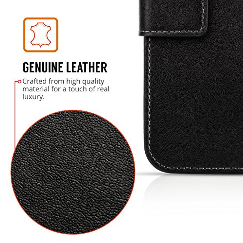 Samsung-Galaxy-J5-2017-Case-By-Centopi-Cash-Card-Slots-Real-Leather-Wallet-Full-Body-Cover-Black