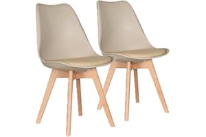 AVC Designs Set of 2 Dining Chairs Designer Wooden Home Office Commercial (Brown)