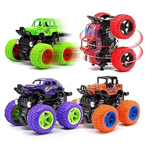 Mini Monster Truck car toys for kids unbreakable latest toys for kids friction Powered car toys,360 degree stunt 4wd cars Push go truck for toddlers kids girls & boys gift combo set ( Pack of 2 monster truck)
