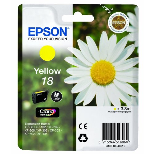 1 x Cartouche d'encre d'origine pour epson expression home xP - 225, c13T18044010–jaune