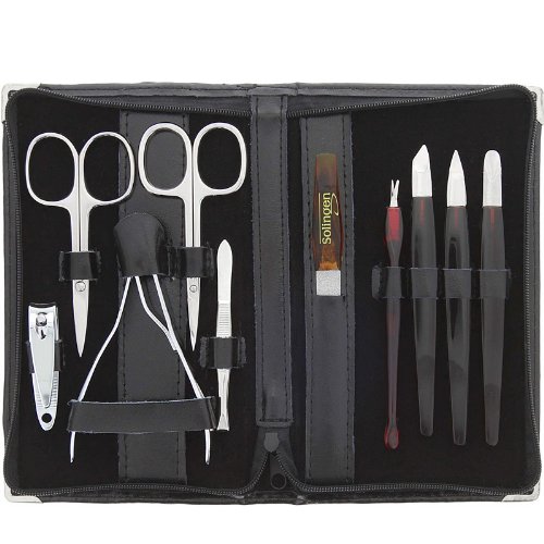 Maniküre-Set, 10 tlg., Kosmetex Etui mit Rindsleder gefüttert mit feinsten Solinger Maniküre Instrumenten. - 2